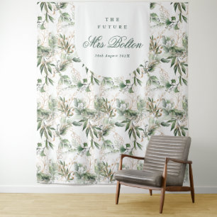 Eukalyptus Boho Bogen Pampas Brautparty Hintergrun Wandteppich