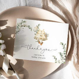 Eukalyptus boho Kinderzimmer Bekleidung Babydusche Dankeskarte