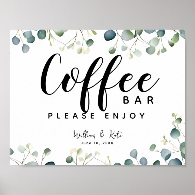 Eukalyptus botanic Coffee Bar Poster (Vorne)