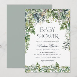 Eukalyptus Botanical Baby Dusche Einladung