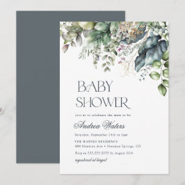 Eukalyptus Botanical Baby Dusche Einladung