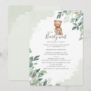 Eukalyptus Botanical Bären-Paar Baby Shower Einladung