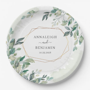 Eukalyptus Botanical Geometric Greenerity Wedding Pappteller