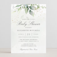 Eukalyptus Botanical Gold Moderne Babydusche