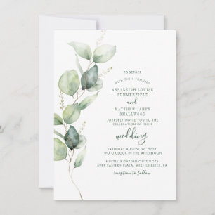 Eukalyptus Botanical Greenerenerity Script Wedding Einladung