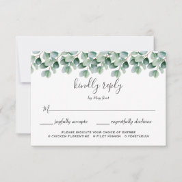 Eukalyptus Botanical Greenerenerity Wedding RSVP Karte