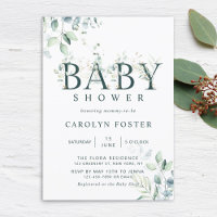 Eukalyptus Botanical Letter Baby Dusche