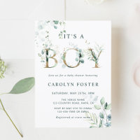 Eukalyptus Botanical Letter Gold Boy Baby Shoounte