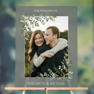 Eukalyptus Botanical Sage Green Foto Hochzeit Acrylschild