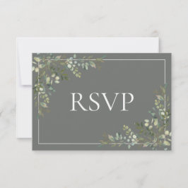 Eukalyptus Botanical Sage Green Script Wedding RSV RSVP Karte