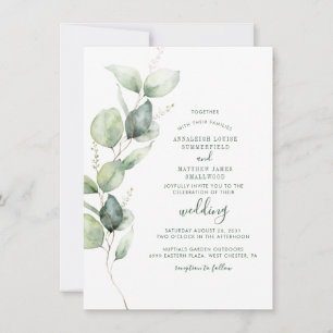 Eukalyptus Botanical Sage Green Wedding Einladung