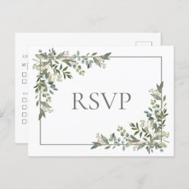 Eukalyptus Botanical Sage Green Wedding RSVP Invit Einladungspostkarte
