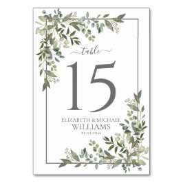 Eukalyptus Botanical Sage Green Wedding Tischnummer