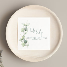 Eukalyptus Botanical Script Baby Shooting Paper Serviette