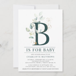 Eukalyptus Botanical Watercolor Foto Babydusche Einladung