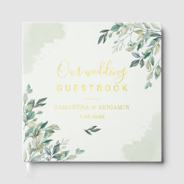 Eukalyptus Botanical Wedding Gold Foil Gästebuch
