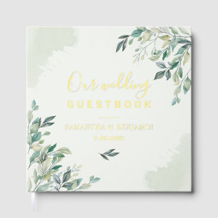 Eukalyptus Botanical Wedding Gold Foil Gästebuch