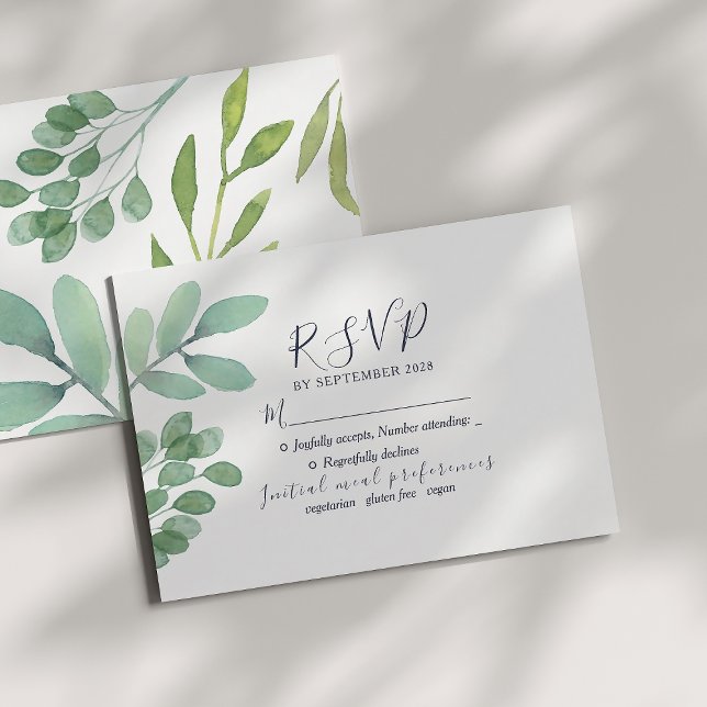 Eukalyptus Botanical Wedding RSVP Karte (Von Creator hochgeladen)