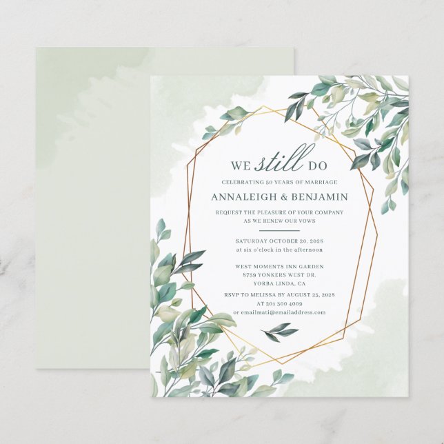 Eukalyptus Botanical Wedding Vow Renewal (Vorne/Hinten)