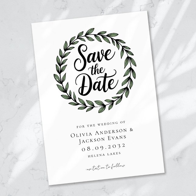 Eukalyptus Botanical Wreath Wedding Save The Date (Von Creator hochgeladen)