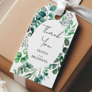 Eukalyptus Botanische Grünpflanzen Blätter Hochzei Geschenkanhänger
