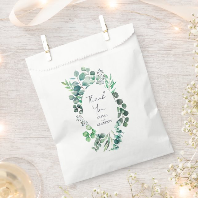 Eukalyptus Botanische Grünpflanzen Blätter Hochzei Geschenktütchen (Ausgeschnitten)