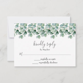 Eukalyptus Botanische Grünpflanzen Hochzeit RSVP Karte
