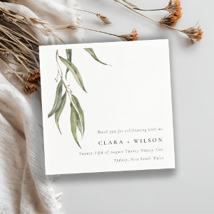 Eukalyptus Botanische Hochzeit mit einfacher Wasse Serviette
