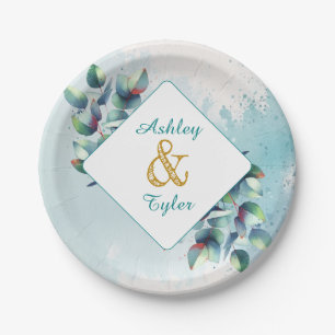 Eukalyptus botanische Hochzeit Pappteller