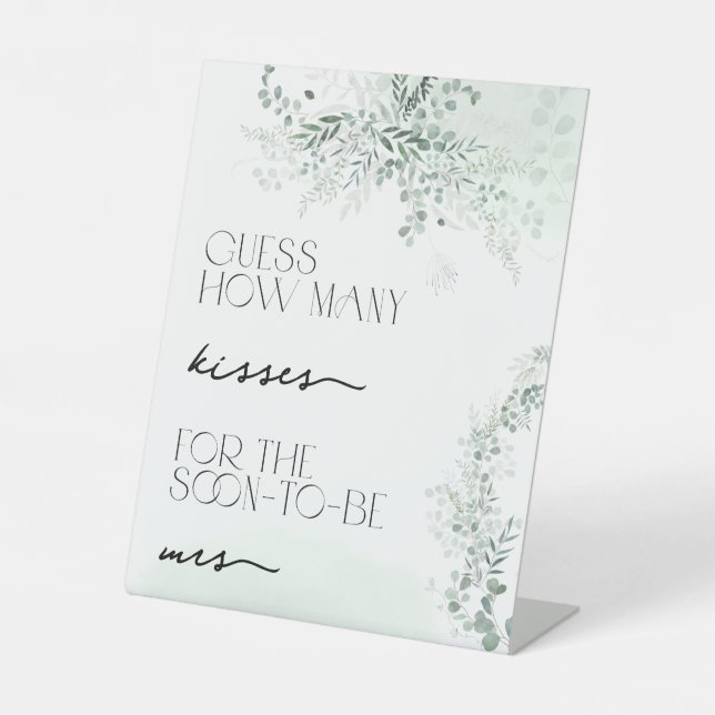 Eukalyptus Botanische Seite Grün wie viele Küsse Sockelschild (Vorderseite)