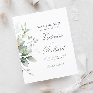 Eukalyptus botanischer Goldgrün Save the Date