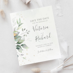 Eukalyptus botanischer Goldgrün Save the Date