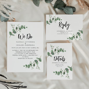 Eukalyptus botanischer Hochzeitstil Einladung
