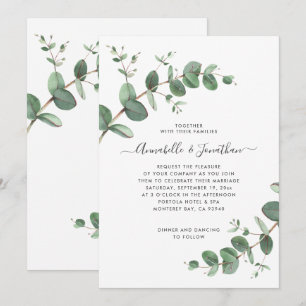 Eukalyptus botanischer Hochzeitstil Einladung