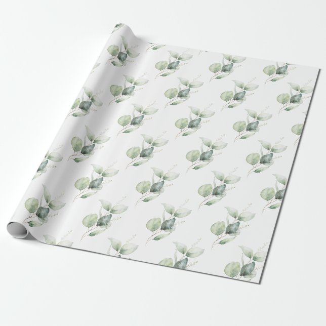 Eukalyptus Botanischer Holiday Greenery Geschenkpapier (Ungerollt)