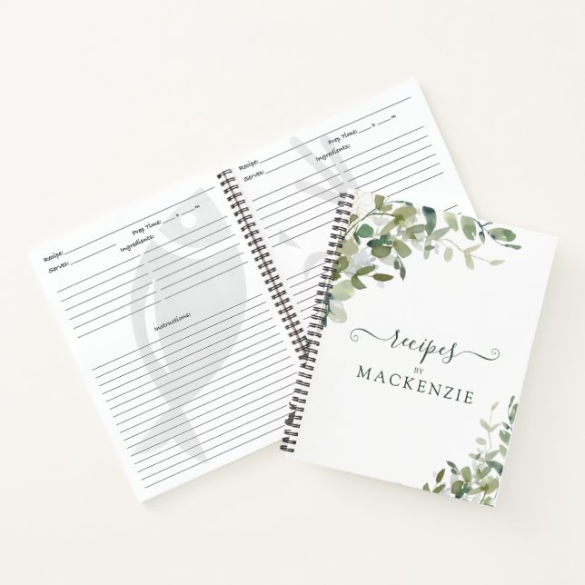 Eukalyptus Botanisches Rezept Notizbuch (Innenseite)