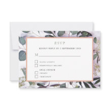 Eukalyptus Bouquet mit rosa Border Wedding RSVP