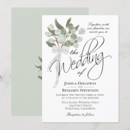 Eukalyptus Bouquet Rustic Boho Wedding Einladung