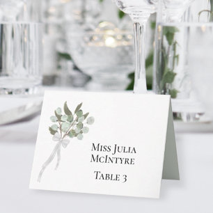 Eukalyptus Bouquet Wedding DIY Fold Platzkarte Tischnummer