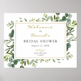 Eukalyptus-Brautparty - Begrüßungszeichen Poster