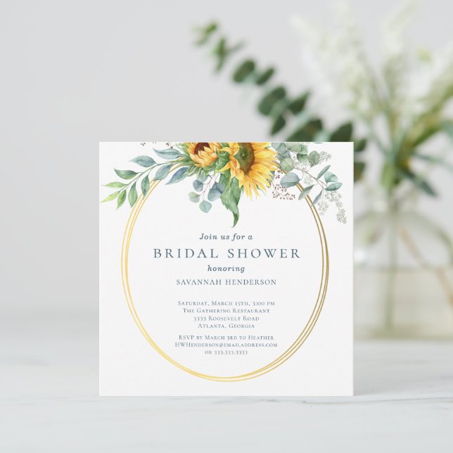 Eukalyptus-Brautparty Einladung (Stehend Vorderseite)