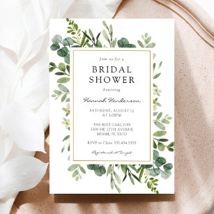 Eukalyptus-Brautparty Einladung
