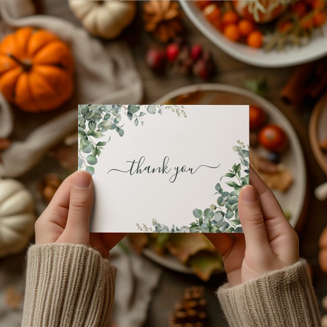 Eukalyptus-Brautparty für Wasserfarben Vielen Dank Postkarte (Watercolor Eucalyptus Bridal Shower Thank You Postcard)