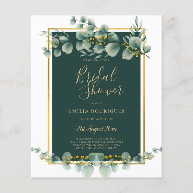 Eukalyptus BRAUTPARTY Greenery Gold QR C Flyer (Vorne)