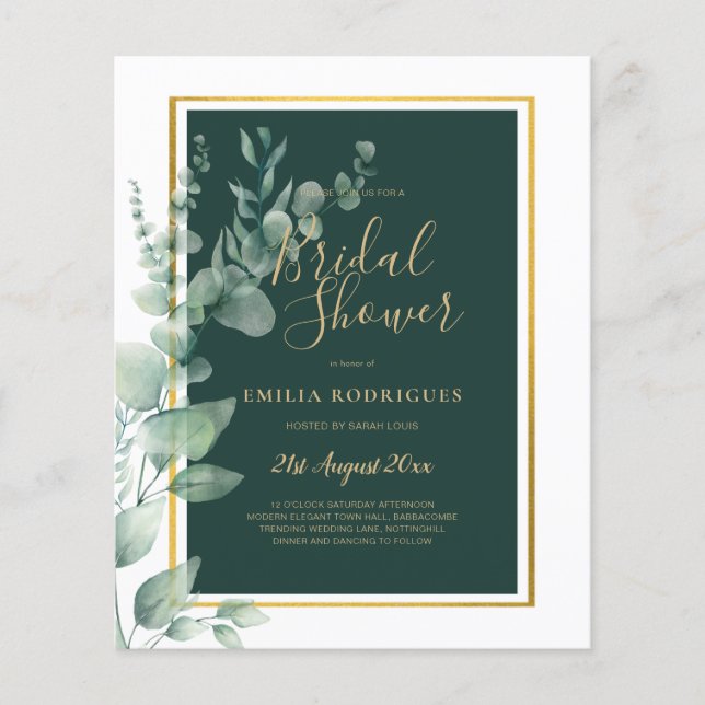 Eukalyptus BRAUTPARTY Greenery Gold QR C Flyer (Vorne)