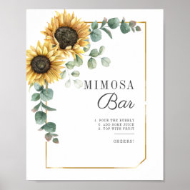 Eukalyptus-Brautparty Mimosa Bar Sign Poster