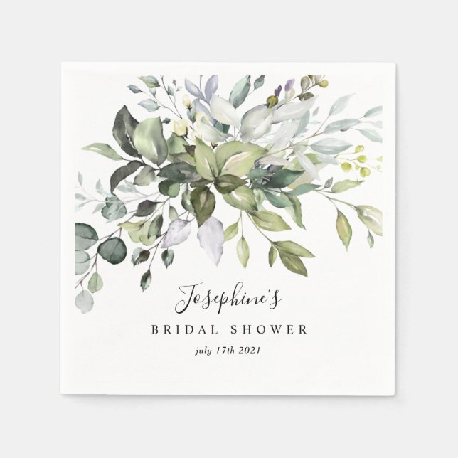 Eukalyptus Brautparty Paper Napkin's Serviette (Vorderseite)
