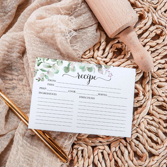 Eukalyptus-Brautparty Recipe Cards (Von Creator hochgeladen)