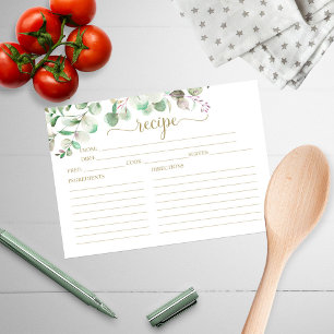 Eukalyptus-Brautparty Recipe Cards