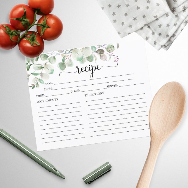 Eukalyptus-Brautparty Recipe Cards (Von Creator hochgeladen)